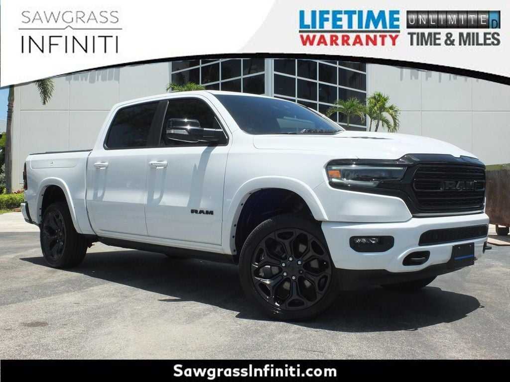 2021 RAM 1500 Limited in Bright White Clearcoat — front three-quarter view