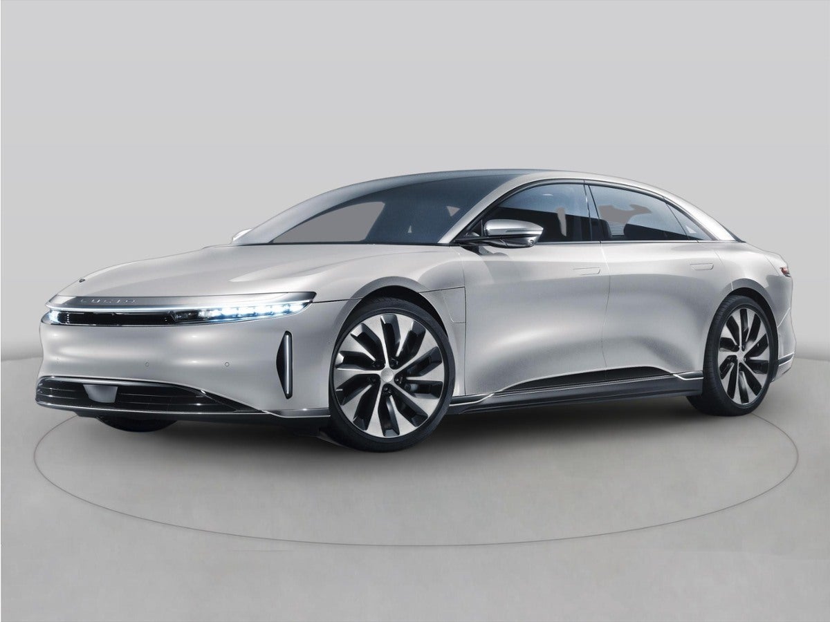 2024 Lucid Air Touring in Black — front three-quarter view