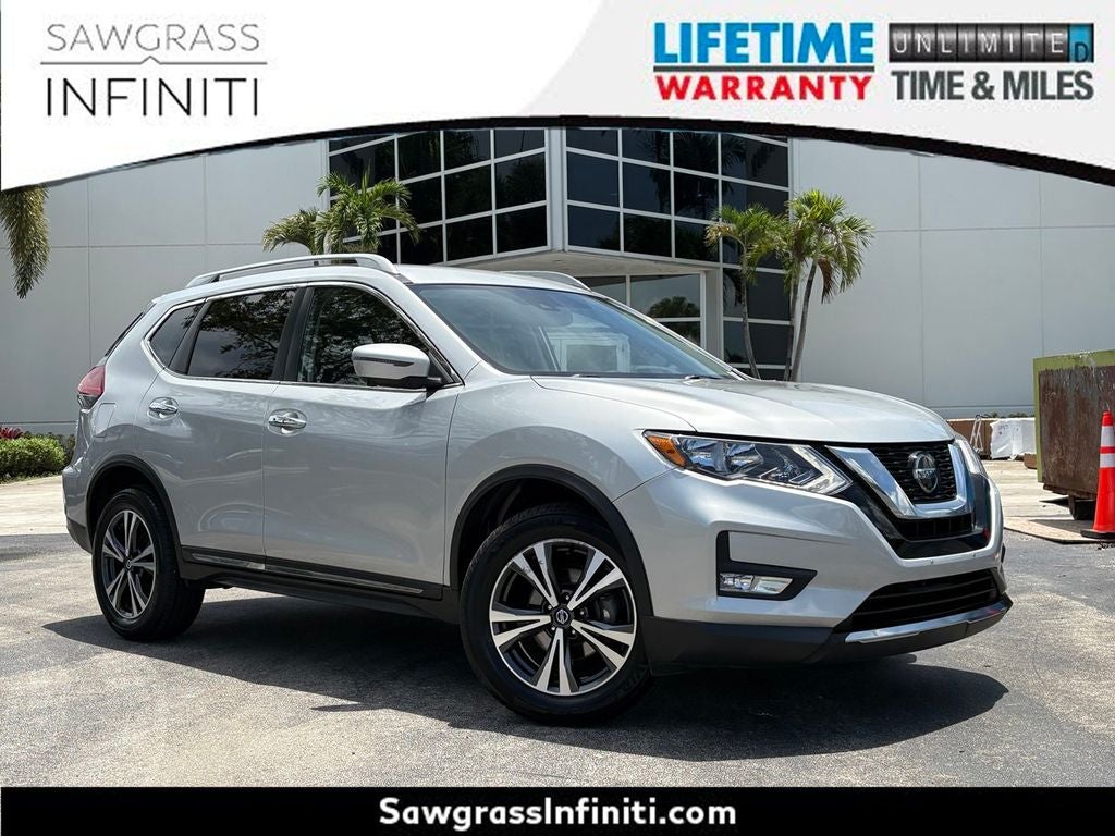 2018 Nissan Rogue SL in Brilliant Silver — front three-quarter view