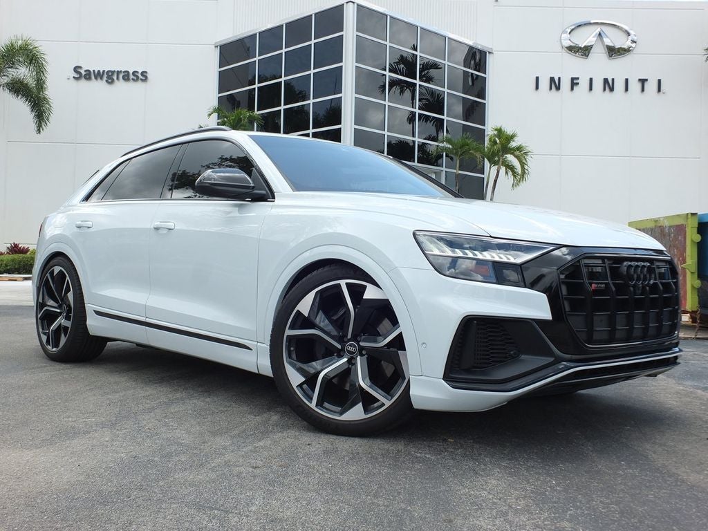 2021 Audi SQ8 4.0T Prestige quattro in Glacier White — front three-quarter view