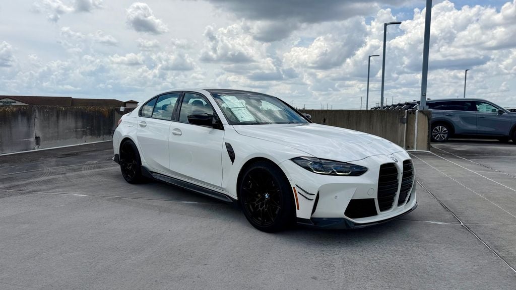 2021 BMW M3 Competition CARBON CERMAICS & BUCKETS, M PERF EXHAUST & MORE!! in Alpine White — front three-quarter view