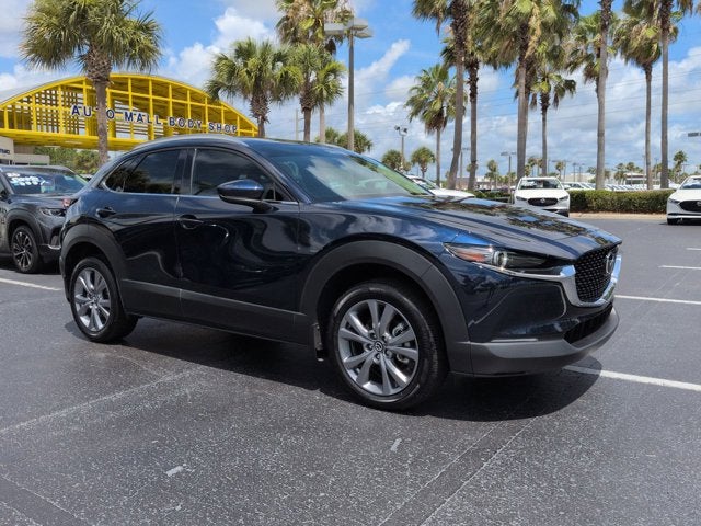 2025 Mazda Mazda CX-30 2.5 S Premium Package in Deep Crystal Blue Mica — front three-quarter view