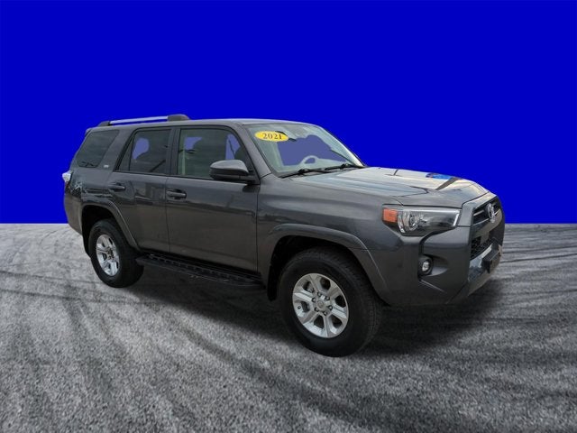 2021 Toyota 4Runner SR5 in Magnetic Gray Metallic — front three-quarter view