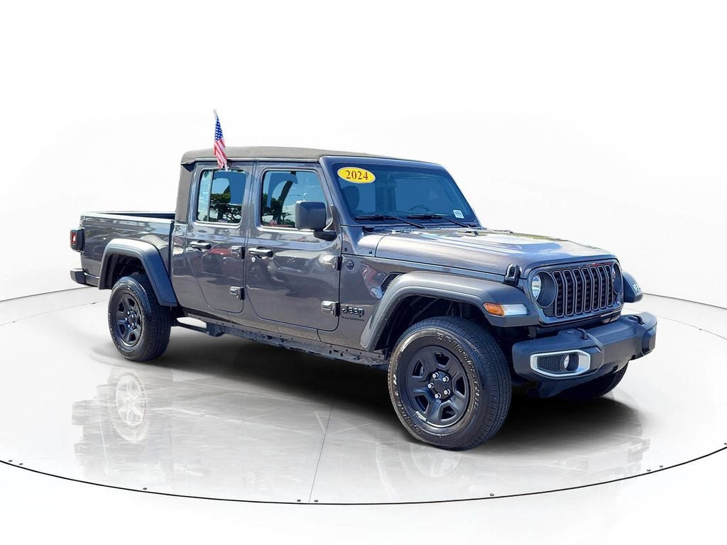 2024 Jeep Gladiator Sport in Granite Crystal Metallic Clearcoat — front three-quarter view