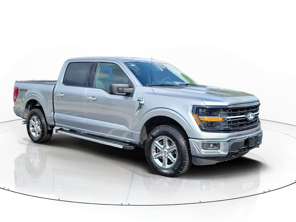 2025 Ford F-150 XLT in Silver Metallic — front three-quarter view