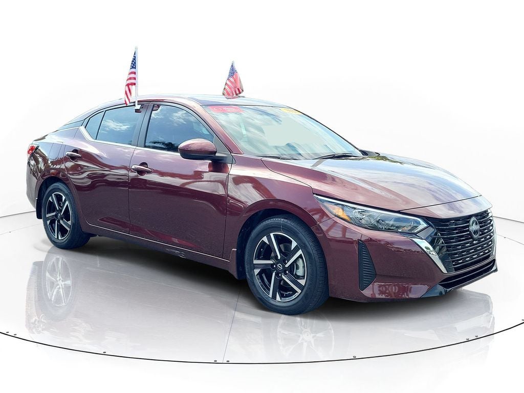 2025 Nissan Sentra SV in Rosewood — front three-quarter view
