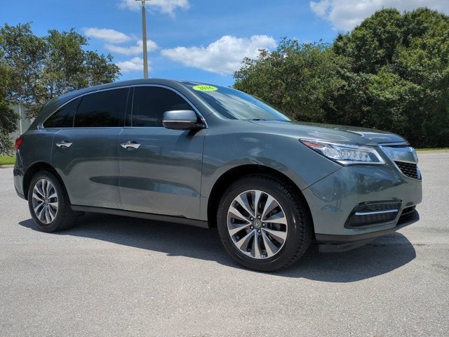 2016 Acura MDX 3.5L in Forest Mist Metallic — front three-quarter view
