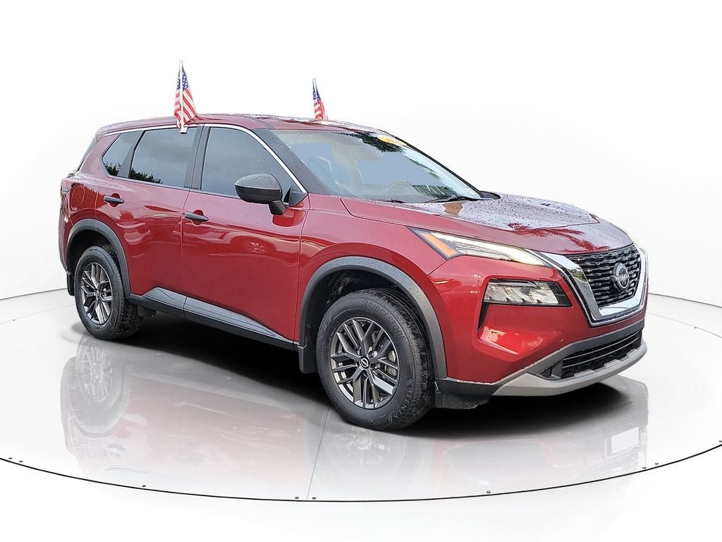 2023 Nissan Rogue S in Scarlet Ember Tintcoat — front three-quarter view