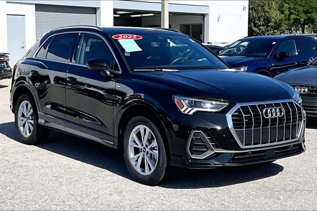 2025 Audi Q3 Premium S Line quattro in Mythos Black Metallic — front three-quarter view
