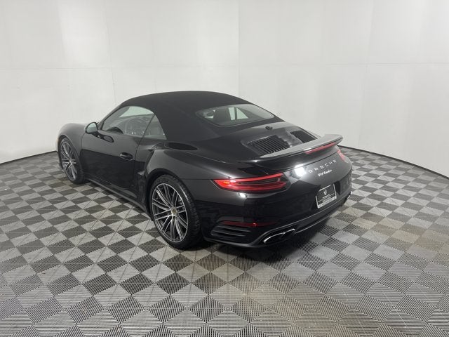 2018 Porsche 911 Turbo Cabriolet in Black — front three-quarter view