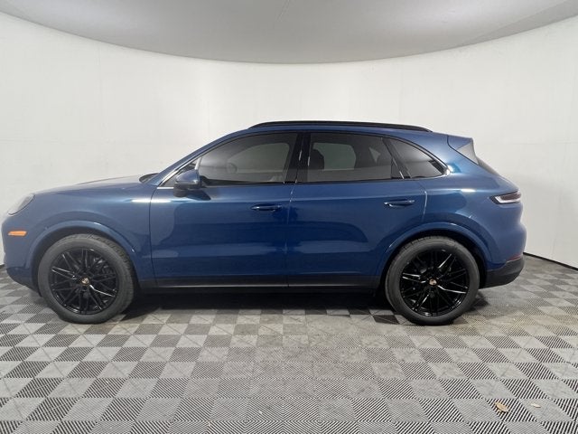 2025 Porsche Cayenne Base in Montego Blue Metallic — front three-quarter view