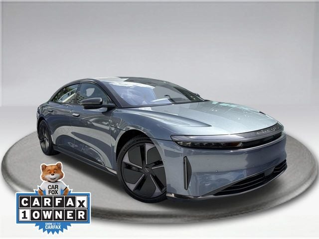 2025 Lucid Air Touring in Blue — front three-quarter view