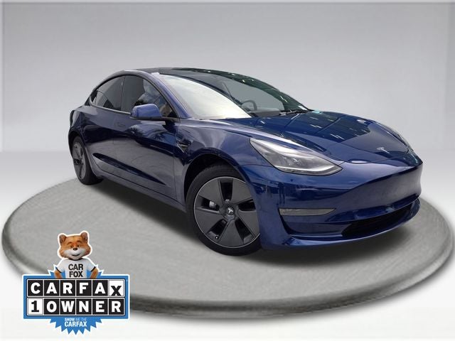 2023 Tesla Model 3 Base in Blue — front three-quarter view
