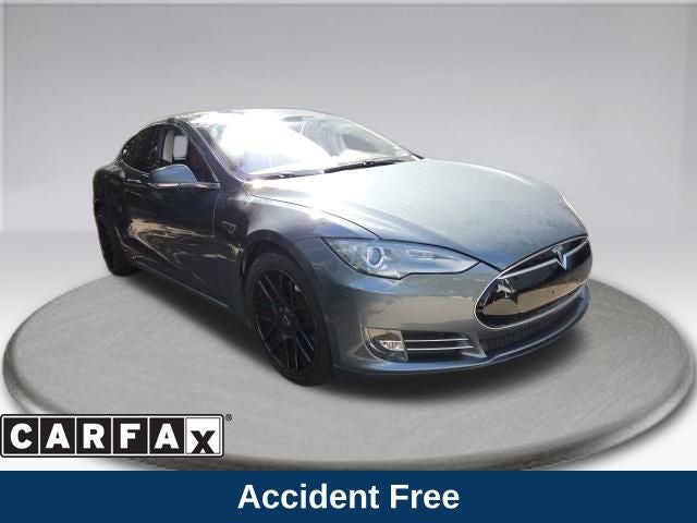 2013 Tesla Model S Base in Gray Metallic — front three-quarter view