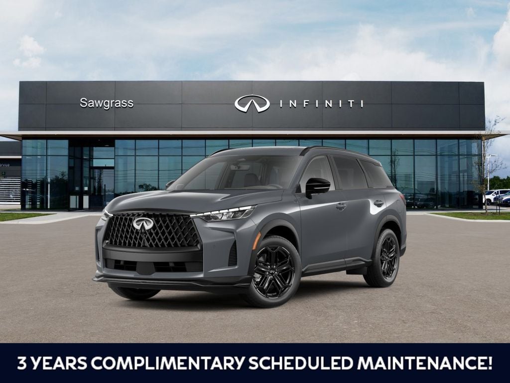 2027 INFINITI QX60 SPORT in Gray — front three-quarter view