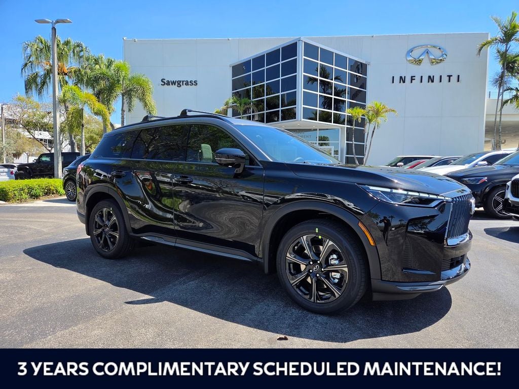 2026 INFINITI QX60 Autograph in Black / Graphite — front three-quarter view