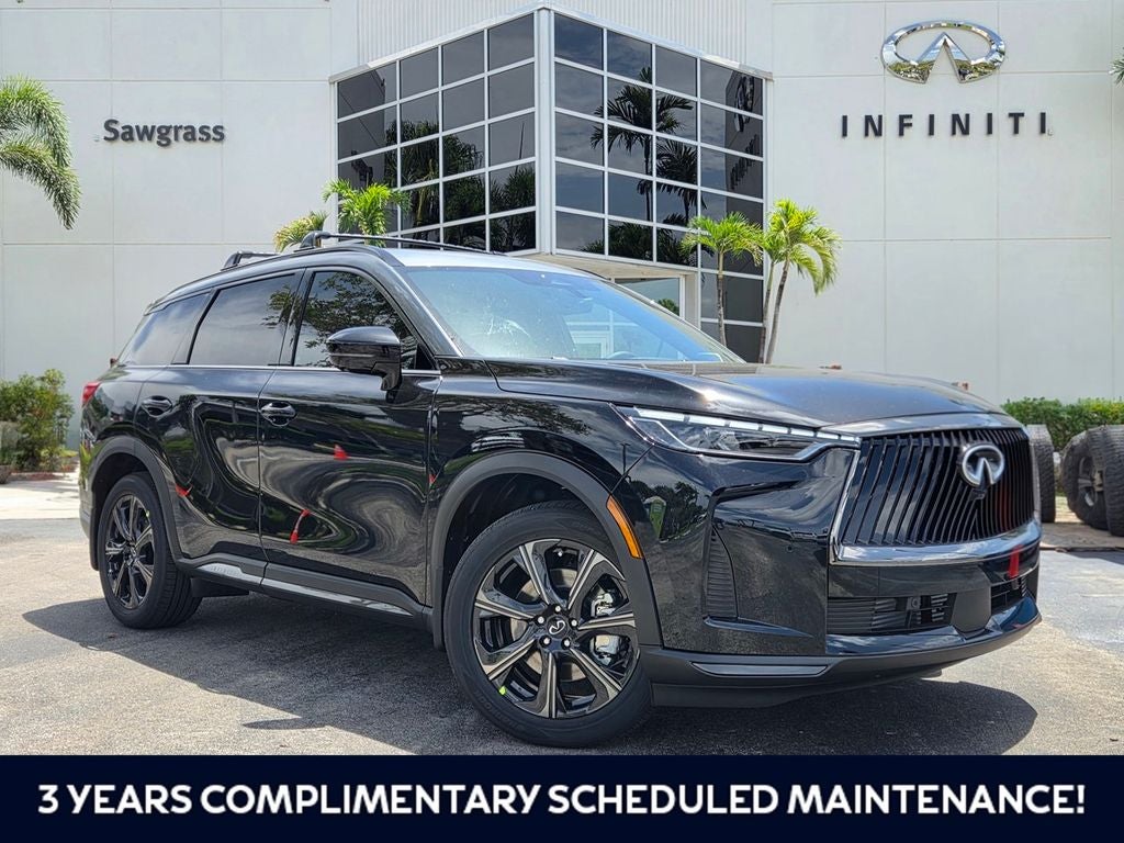 2027 INFINITI QX60 Autograph in Black / Graphite — front three-quarter view