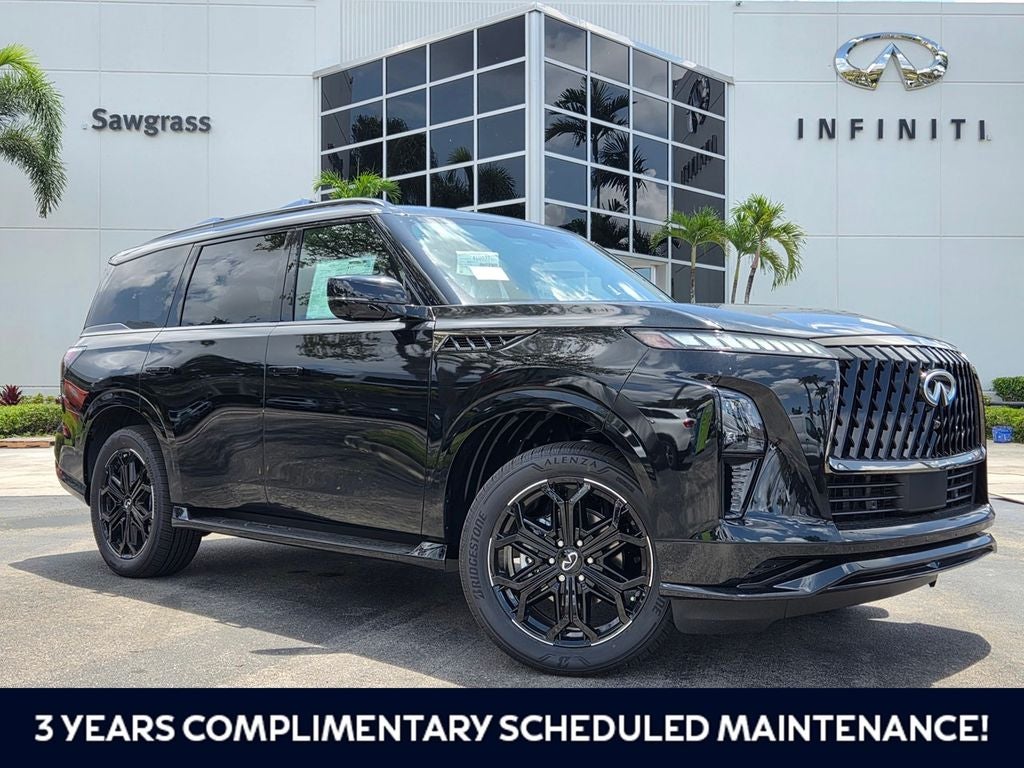 2027 INFINITI QX80 SPORT in Mineral — front three-quarter view